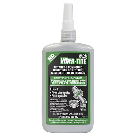 Retaining Compound, 548 Series, Green, Liquid, High Strength, 250 mL Bottle