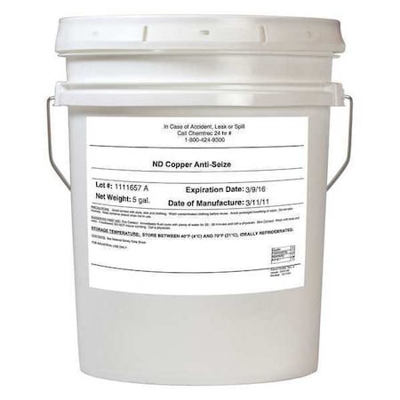 Anti Seize Compound,Bucket,5 gal.,Copper