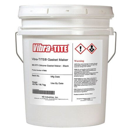 Silicone Gasket Sealant, 4.5 gal, Black, Temp Range -75 to 500 Degrees F