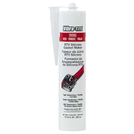 Silicone Gasket Sealant, 300 mL, Red, Temp Range -75 to 650 Degrees F