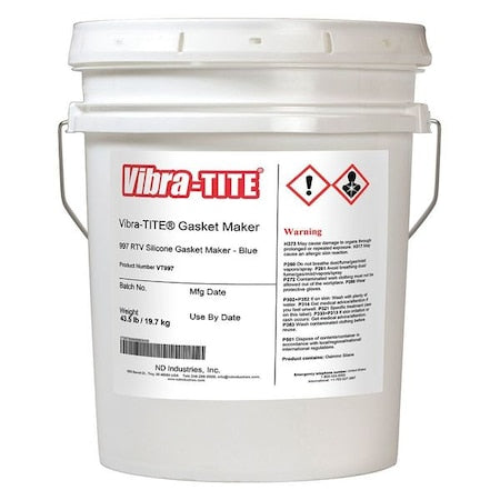 Silicone Gasket Sealant, 4.5 gal, Blue, Temp Range -65 to 500 Degrees F