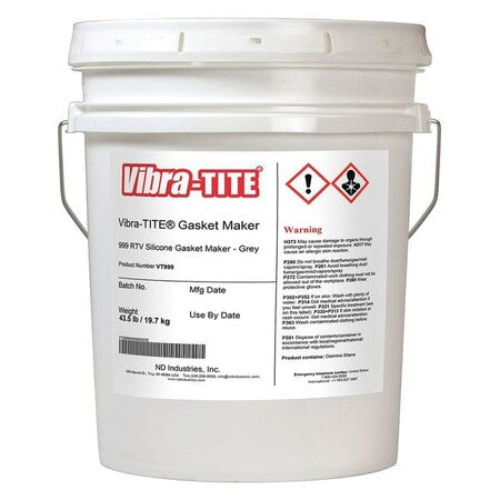 Silicone Gasket Sealant, 4.5 gal, Gray, Temp Range -65 to 500 Degrees F