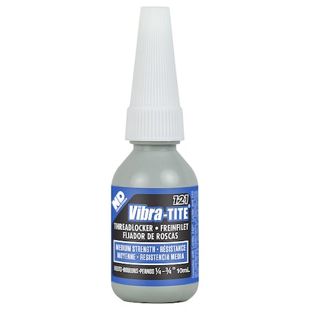 Threadlocker, VIBRA-TITE 121, Blue, Medium Strength, Liquid, 10 mL Bottle