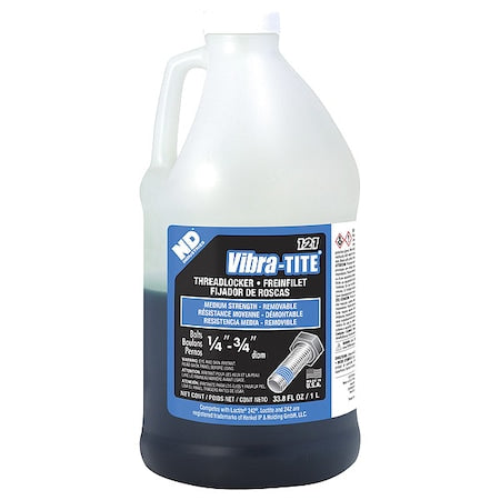 Threadlocker, VIBRA-TITE 121, Blue, Medium Strength, Liquid, 1 L Bottle