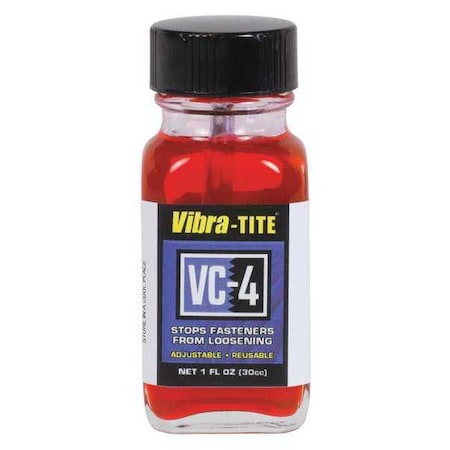 Reusable Threadlocker, VIBRA-TITE VC-4, Red, High, Liquid, 1.01 fl oz, Bottle