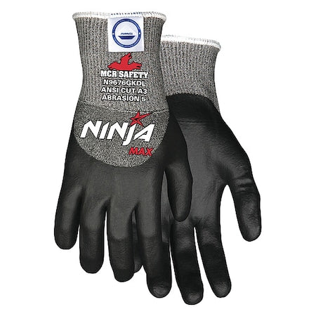 Cut Resistant Coated Gloves, Cut Level A3 ,Dipped ,Water-Based Polyurethane,Nitrile ,Smooth ,S 1 PR