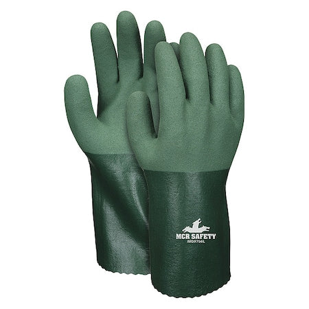 MG9756 Chemical Resistant Gloves, Nitrile, 12 in L, 15 mil, Green, M, 12 PK