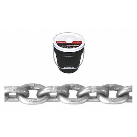 3/8" Grade 43 High Test Chain, Bright, 75' per Round Pail