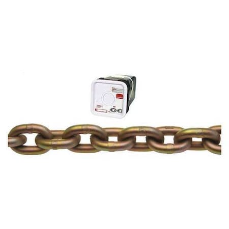 3/8" Grade 70 Transport Chain, Yellow Chromate, 45' per Square Pail