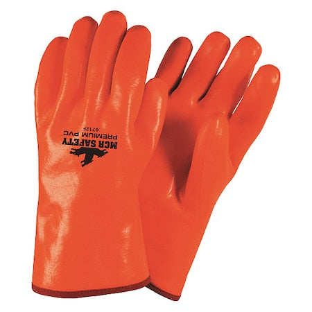 6712F Chemical Resistant Gloves, Foam, 12 in L, 105.0 mil, High-Visibility Orange, L, 12 PK