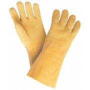 Chem-Tech Chemical Resistant Gloves, Natural Rubber Latex, 12 in L, 20 mil, Yellow, M, 12 PK