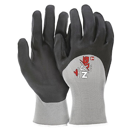 Coated Gloves, Foam Nitrile, Foam, 3/4 Dip, 0 Abrasion Level, Gray, S (7) 1 PR