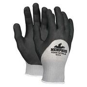 Coated Gloves, Nitrile, Foam, 3/4 Dip, Not Rated Abrasion Level, Gray, M 1 PR