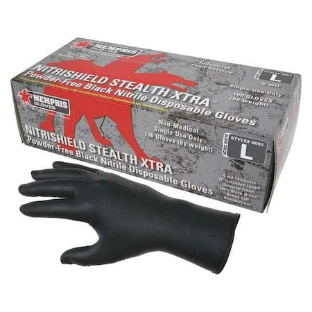 NitriShield 6062, Disposable Gloves, 6.00 to 6.99 mil Palm, Nitrile, Powder-Free, 2XL (11), 100 PK