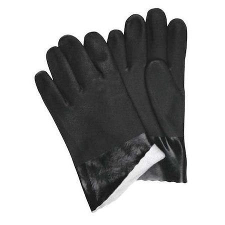 6521SJ Chemical Resistant Gloves, PVC, 10 in L, Not Rated, Black, L, 12 PK