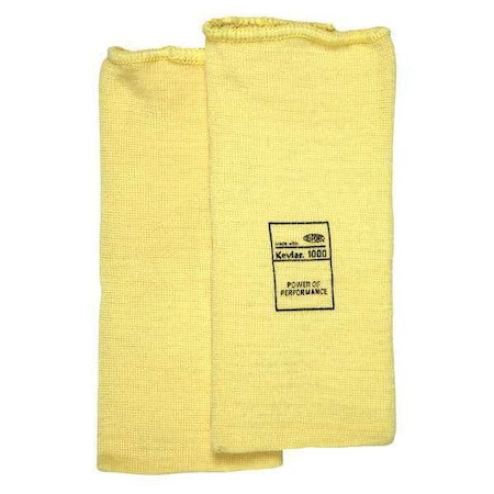 Cut-Resistant Sleeve: ANSI/ISEA Cut Level A3, Kevlar ( 7 ga ), Yellow, Knit Cuff, 8 in Length