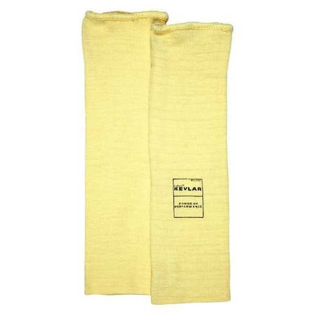 Cut-Resistant Sleeve: ANSI/ISEA Cut Level A3, Kevlar ( 7 ga ), Yellow, Knit Cuff, 12 in Length