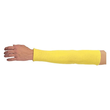 Cut-Resistant Sleeve: ANSI/ISEA Cut Level A3, Kevlar ( 7 ga ), Yellow,  Knit Cuff, 18 in Length