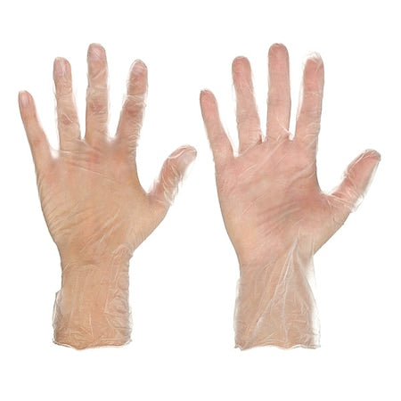 SensaGuard 5015, Disposable Gloves, 5.00 to 5.99 mil Palm, Vinyl, Powder-Free, M (8), 100 PK, Clear