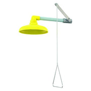 Plumbed Shower, Wall Mount, Galvanized Steel Pipe, Yellow