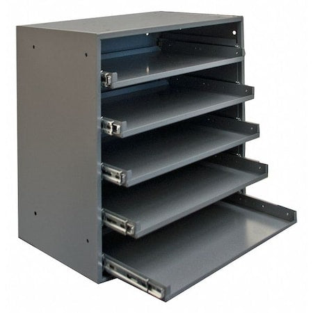 Sliding Drawer Cabinet Frame, 5 Drawers, 20-1/2 in W x 12-1/2 in D x 21 in H