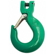 3/8" Quik-Alloy PL Sling Hook w/Latch, Grade 100, Painted Green