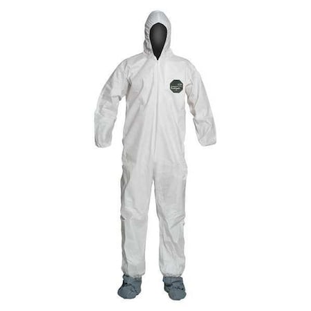 50 Coverall. Standard Fit Hood. Elastic Wrists. White. 5X