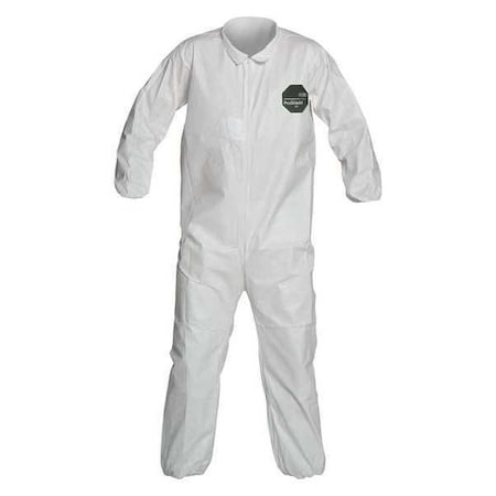 50 Coverall. Collar. Elastic Wrists and Ankles. White. 3X