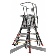 3 to 5 ft Fiberglass, Platform Stepladder, 375 lb Capacity