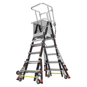 5 to 9 ft Fiberglass, Platform Stepladder, 375 lb Capacity