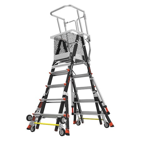 5 to 9 ft Fiberglass, Platform Stepladder, 375 lb Capacity