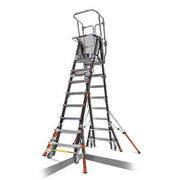 8 to 14 ft Fiberglass, Platform Stepladder, 375 lb Capacity