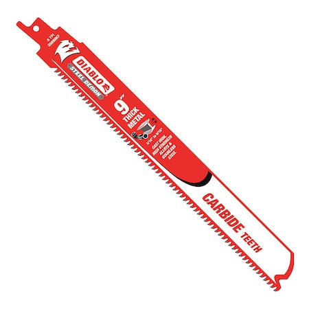 9"L x 8 TPI Metal Cutting Carbide Reciprocating Saw Blade, 1PK