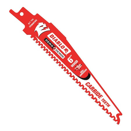 6 in L x 5/7 TPI Reciprocating Saw Blade, 3 PK
