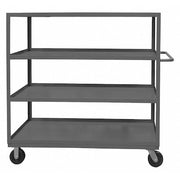 Utility Cart with Lipped Metal Shelves, Steel, 3,000 lb Load Capacity, 4 Shelves, 52 in L, 34 in H