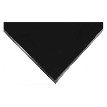 Entrance Mat, Nylon, 3/8 in Thick, Black, 3 ft W x 5 ft L