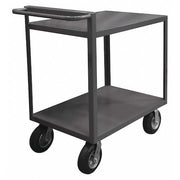 Cart, Steel, 1,500 lb Load Capacity, 2 Shelves, 54 1/4 in L, 30 1/4 in W, 36 1/2 in H, Flat Handle