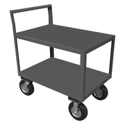 Low-Profile Instrument Cart with Lipped Metal Shelves, Steel, 1,200 lb Load Capacity, 2 Shelves