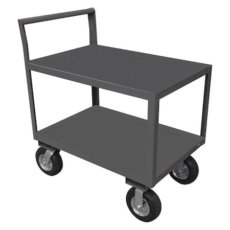 Low-Profile Instrument Cart with Lipped Metal Shelves, Steel, 1,200 lb Load Capacity, 2 Shelves