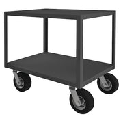 Utility Cart with Flush Metal Shelves, Steel, 1,200 lb Load Capacity, 2 Shelves, 52 in L, 36 in H
