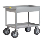 Utility Cart with Deep Lipped Metal Shelves, Steel, 1,200 lb Load Capacity, 2 Shelves, 53 1/2 in L