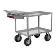 Order-Picking Utility Cart with Lipped Metal Shelves, Steel, 1,200 lb Load Capacity, 2 Shelves