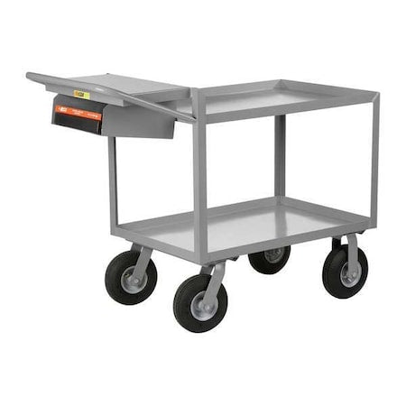Order-Picking Utility Cart with Lipped Metal Shelves, Steel, 1,200 lb Load Capacity, 2 Shelves