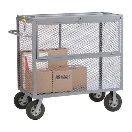Drop-Gate Security Box Truck, 1,500 lb Capacity, 30 in W x 66 in L x 50 1/2 in H, 1 Shelves