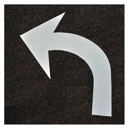 Left Curve Arrow Symbol Tape, Retroreflective Polymer, 96 in Length, 73" Width, 1/16 in Height