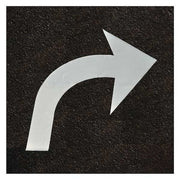 Right Curve Arrow Symbol Tape, Retroreflective Polymer, 96 in Length, 73" Width, 1/16 in Height
