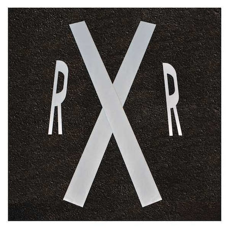 Railroad Crossing Kit Tape, Retroreflective Polymer, 72 in Length, 42" Width, 1/16 in Height