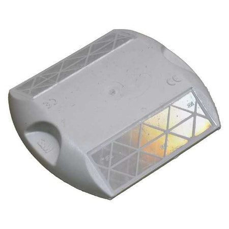 Pavement Marker, Retroreflective Polymer, 4 in Length, 3 3/4 in Width, 5/8 in Height, White, Epoxy