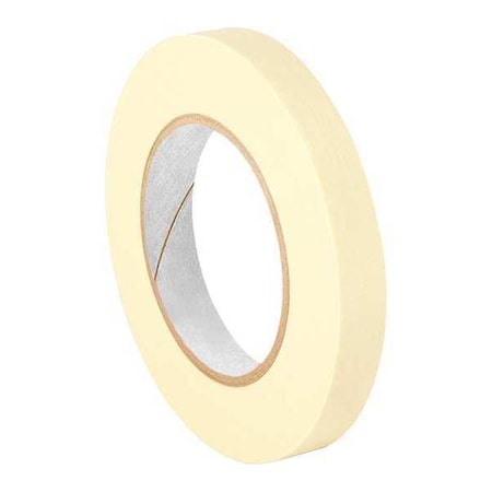 Masking Tape, 3/4 in W x 120 yd L, 4.4 mil Thick, Tan, Rubber Adhesive, 48 PK