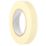 Masking Tape, 1 in W x 120 yd L, 4.4 mil Thick, Tan, Rubber Adhesive, 36 PK